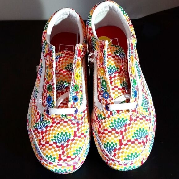 BRAND NEW SHOES VANS OLD SKOOL PLATFORM PRIDE/MULTI/TRUE WHITE - Picture 2 of 16